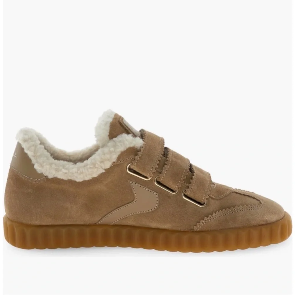 NWT VOILE BLANCHE INES Faux Shearling Sneaker in Light Beige - Picture 3 of 16